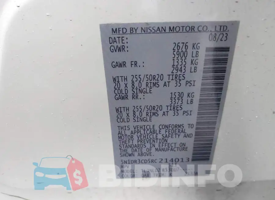 5N1DR3CD5RC214013 Photo# 9