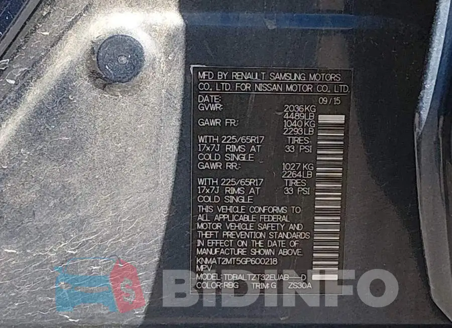 KNMAT2MT5GP600218 Photo# 9