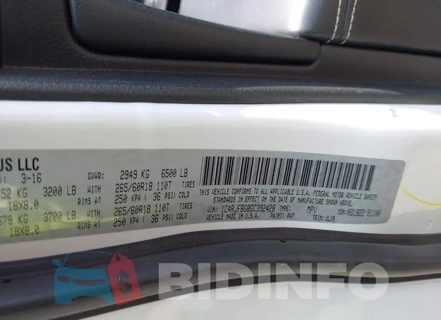 1C4RJFBG8GC392428 Photo# 9
