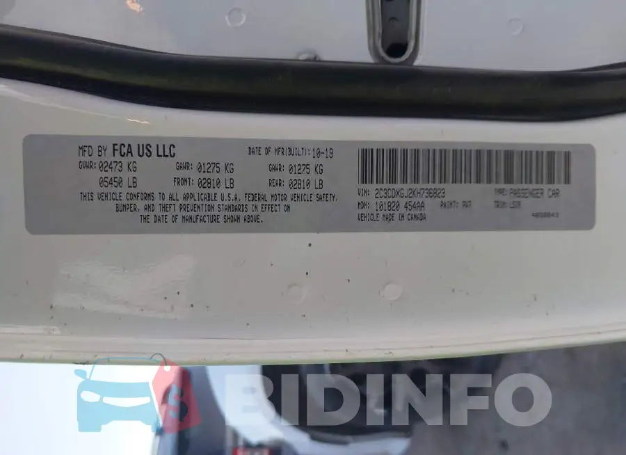 2C3CDXGJ2KH736823 Photo# 9
