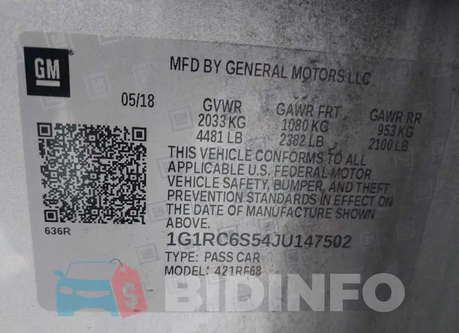 1G1RC6S54JU147502 Photo# 9