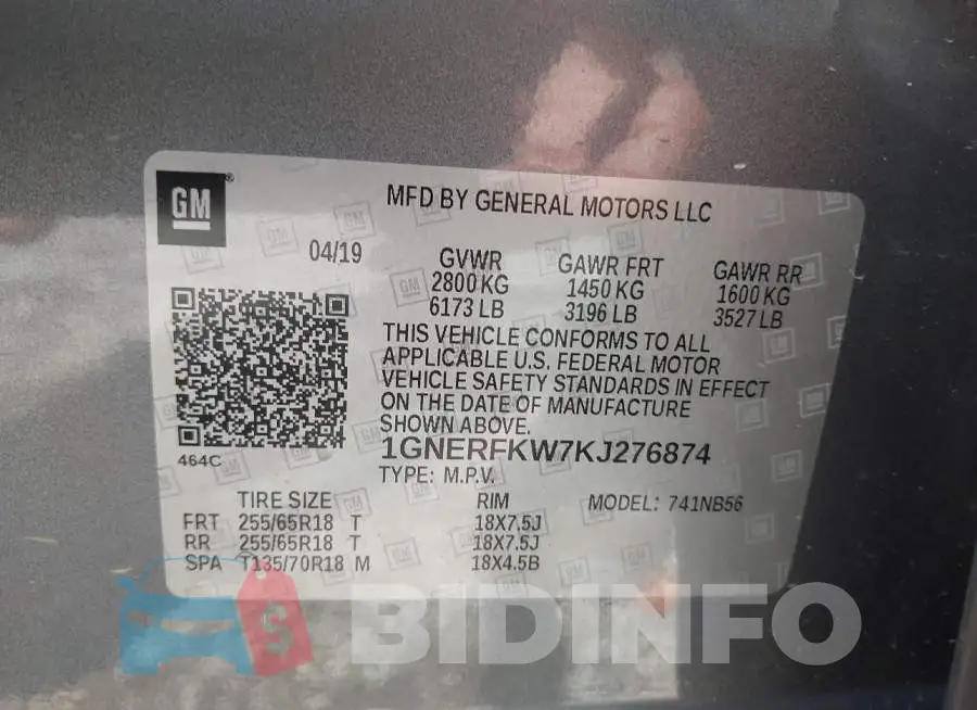1GNERFKW7KJ276874 Photo# 9