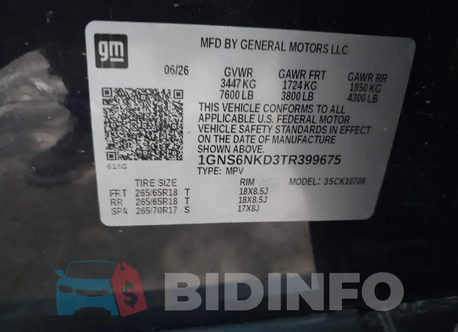 1GNS6NKD3TR399675 Photo# 9