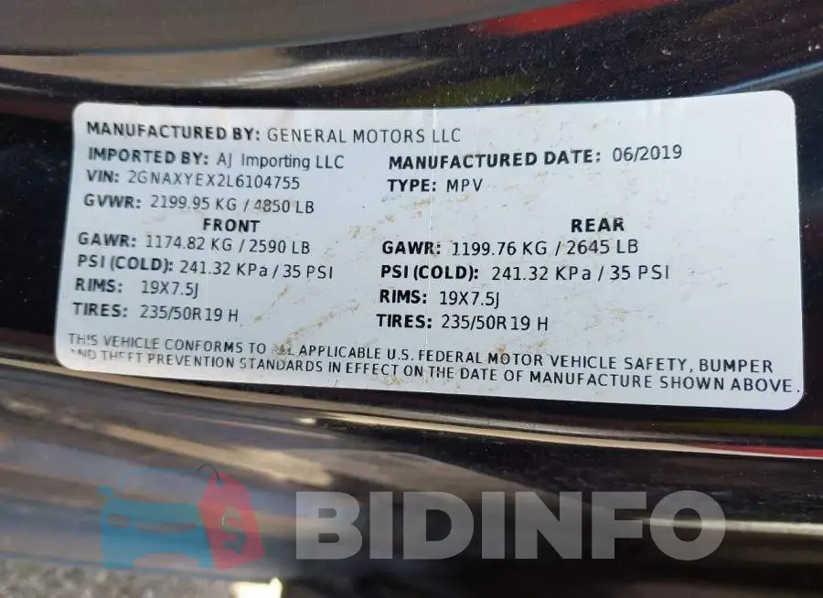 2GNAXYEX2L6104755 Photo# 9