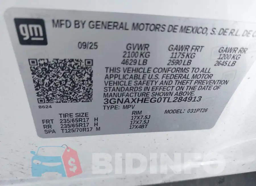 3GNAXHEG0TL284913 Photo# 9