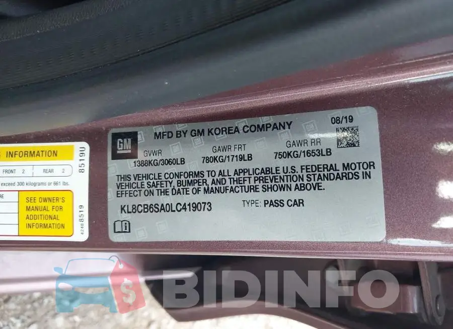 KL8CB6SA0LC419073 Photo# 9