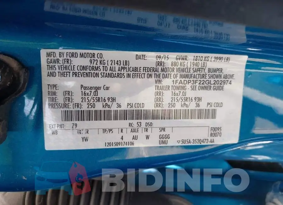 1FADP3F22GL202974 Photo# 9