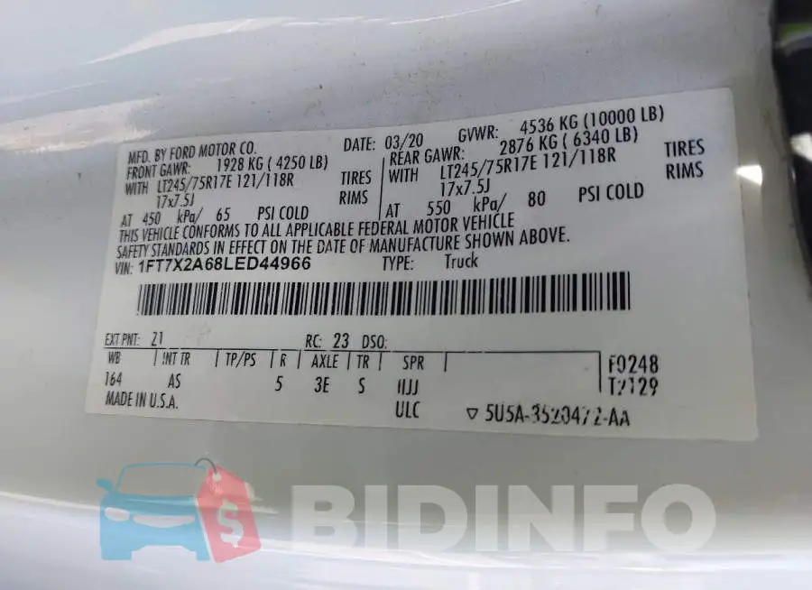 1FT7X2A68LED44966 Photo# 9