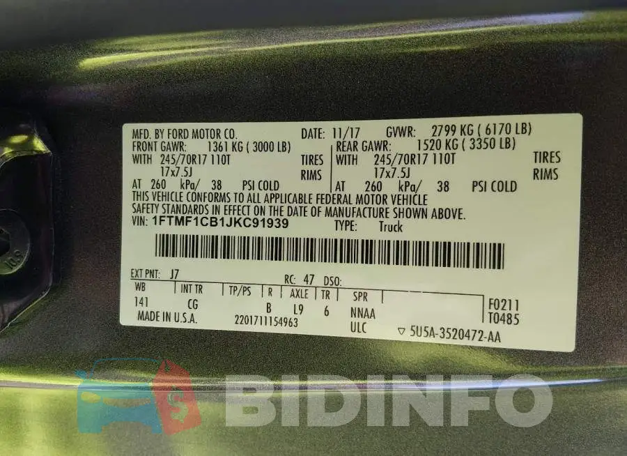 1FTMF1CB1JKC91939 Photo# 9