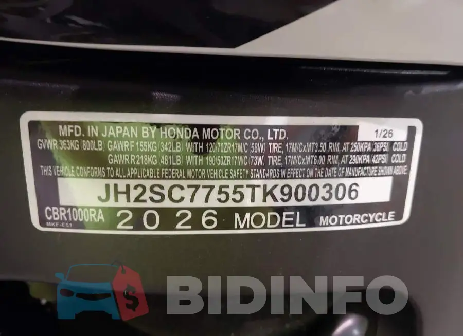 JH2SC7755TK900306 Photo# 10