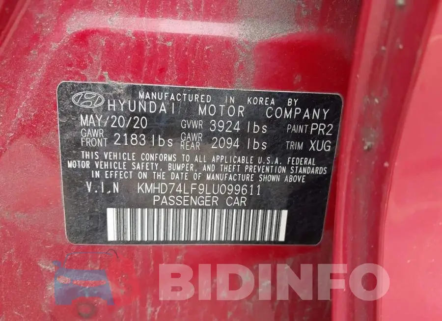 KMHD74LF9LU099611 Photo# 9