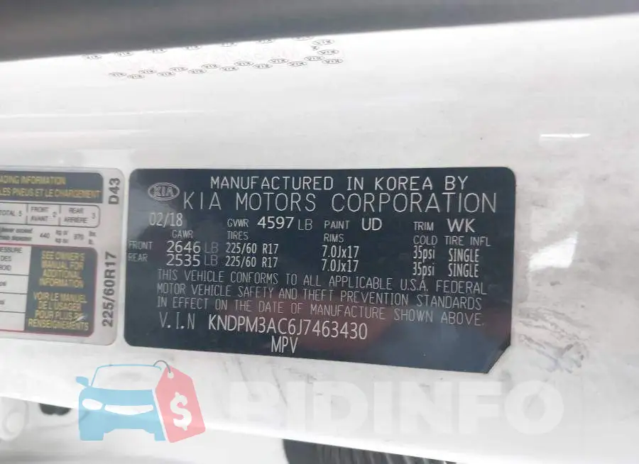 KNDPM3AC6J7463430 Photo# 9