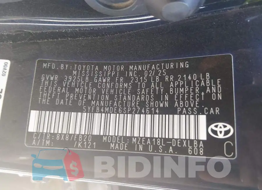 5YFB4MDE6SP274614 Photo# 9