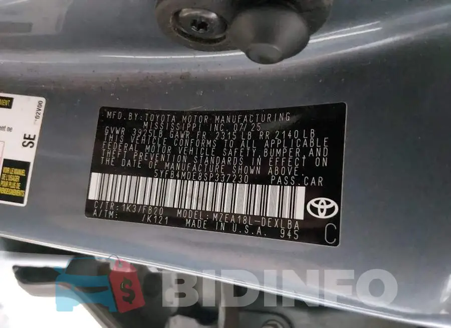 5YFB4MDE8SP337230 Photo# 9