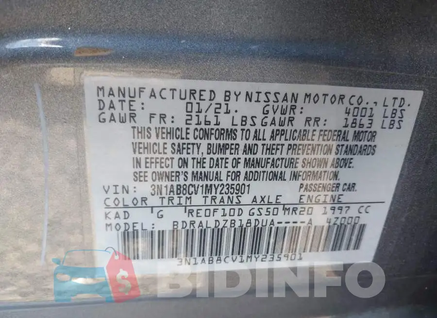 3N1AB8CV1MY235901 Photo# 9