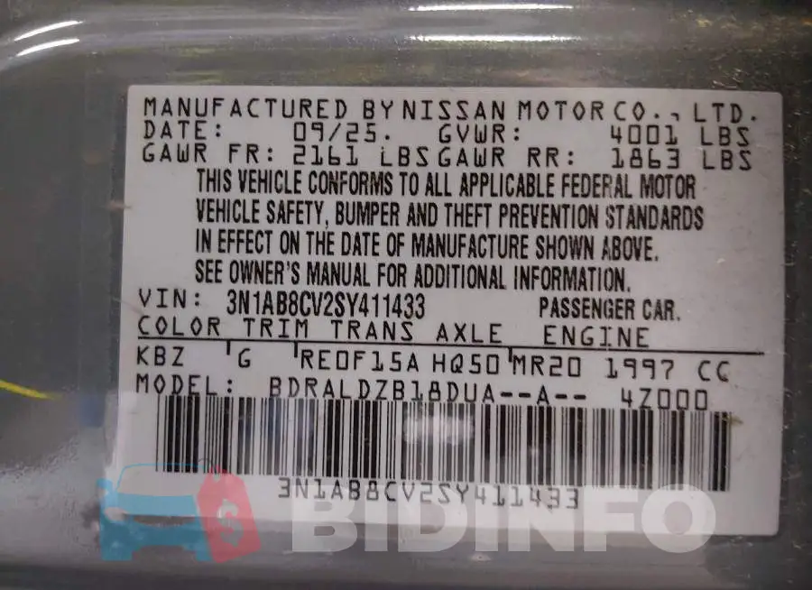 3N1AB8CV2SY411433 Photo# 9