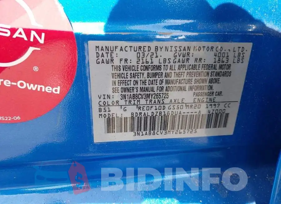 3N1AB8CV3MY265725 Photo# 9