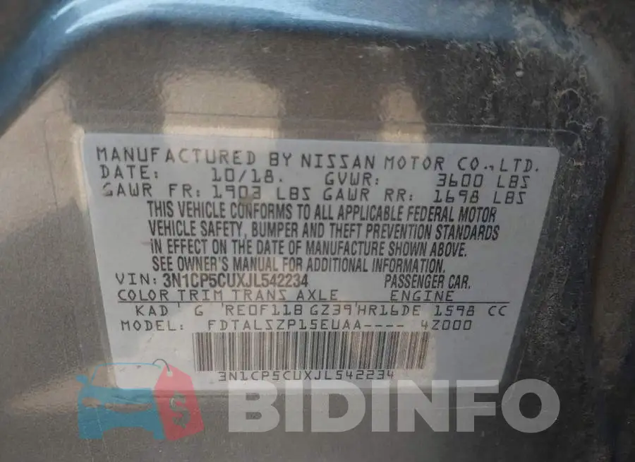 3N1CP5CUXJL542234 Photo# 9