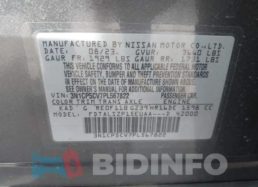 3N1CP5CV7PL567822 Photo# 9