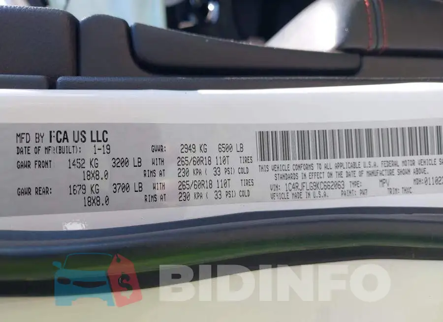 1C4RJFLG9KC662063 Photo# 9