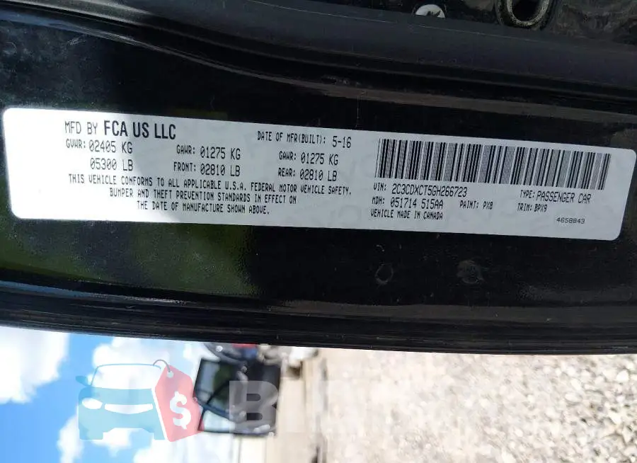 2C3CDXCT5GH266723 Photo# 9