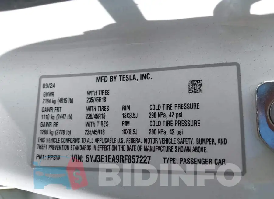 5YJ3E1EA9RF857227 Photo# 9