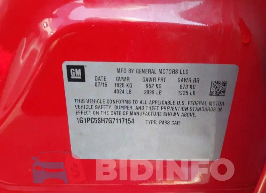 1G1PC5SH7G7117154 Photo# 9