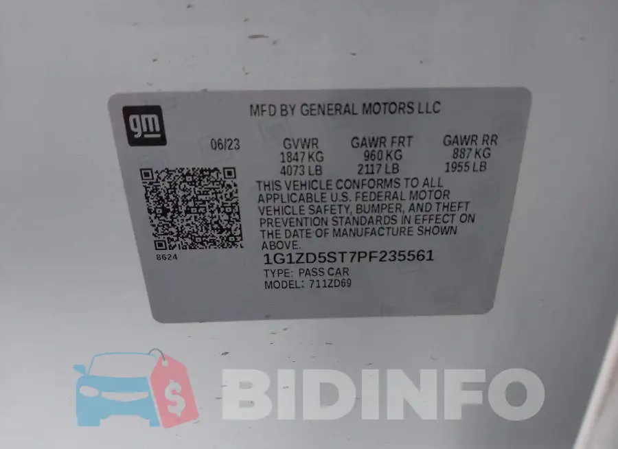 1G1ZD5ST7PF235561 Photo# 9