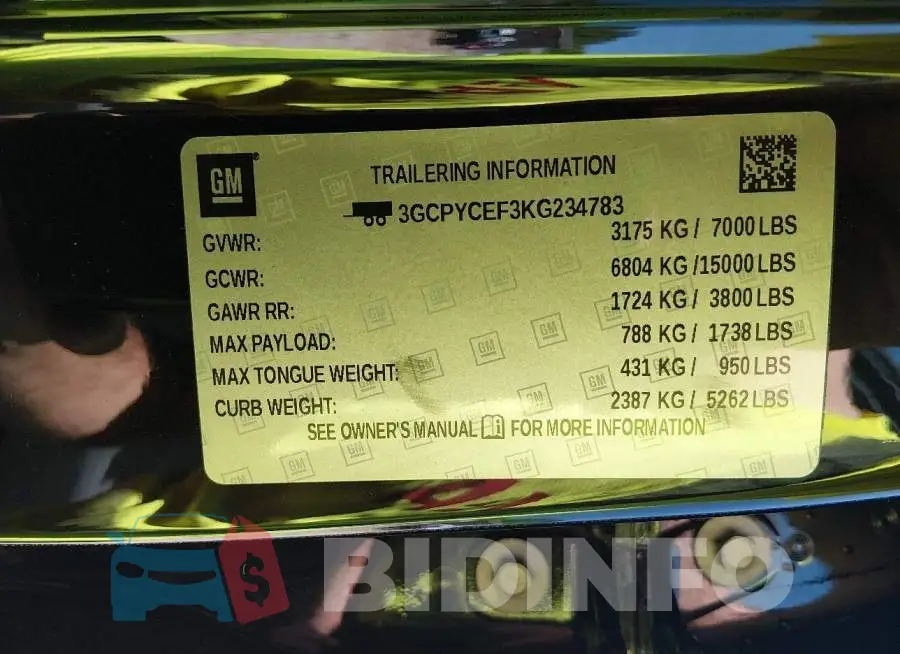 3GCPYCEF3KG234783 Photo# 9