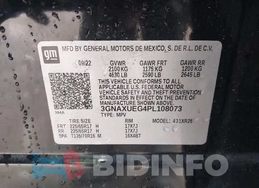 3GNAXUEG4PL108073 Photo# 9