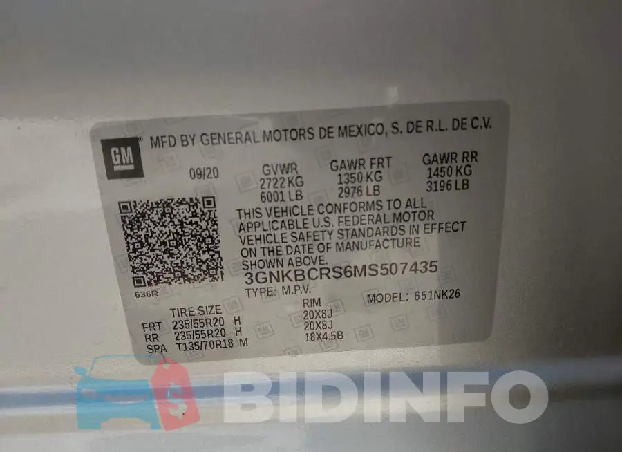 3GNKBCRS6MS507435 Photo# 9