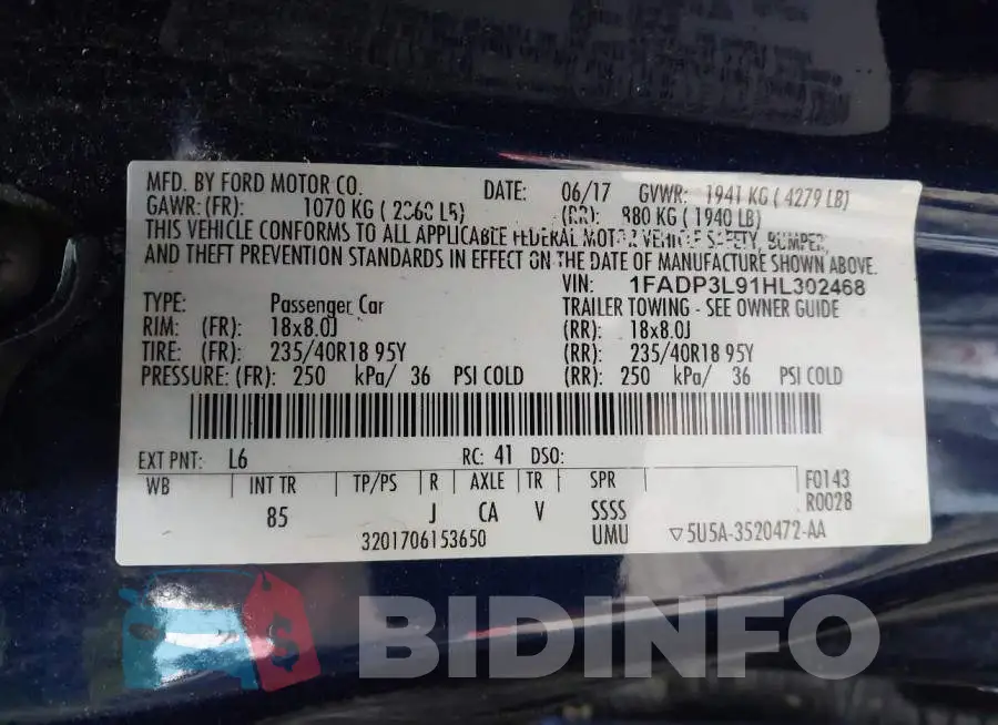 1FADP3L91HL302468 Photo# 9