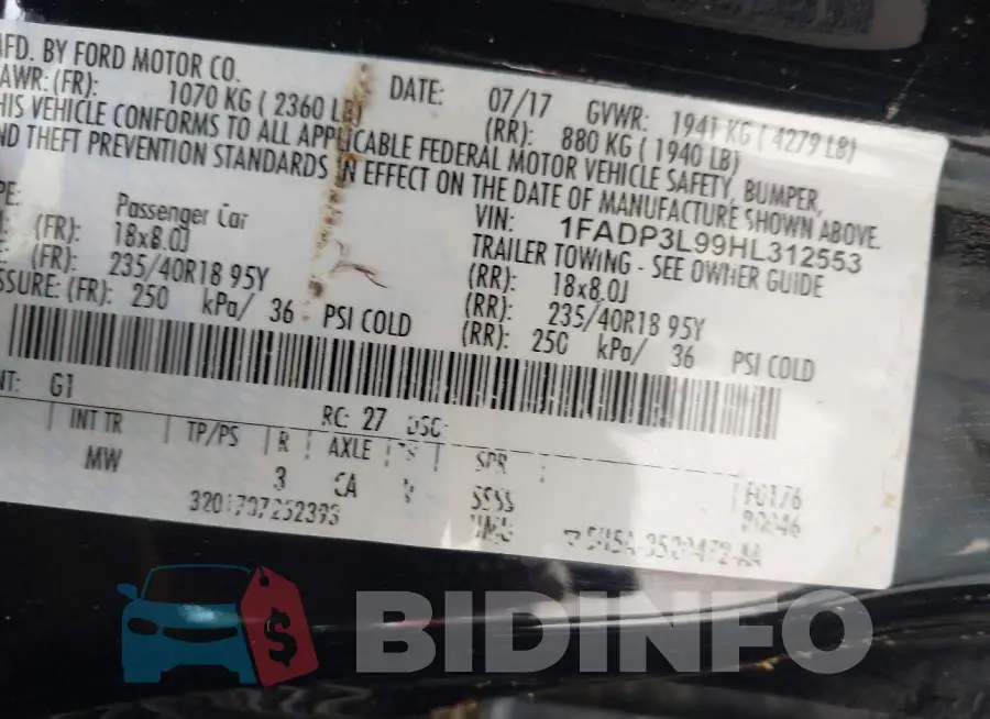 1FADP3L99HL312553 Photo# 9