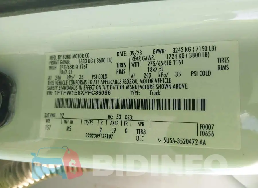 1FTFW1E8XPFC86086 Photo# 9
