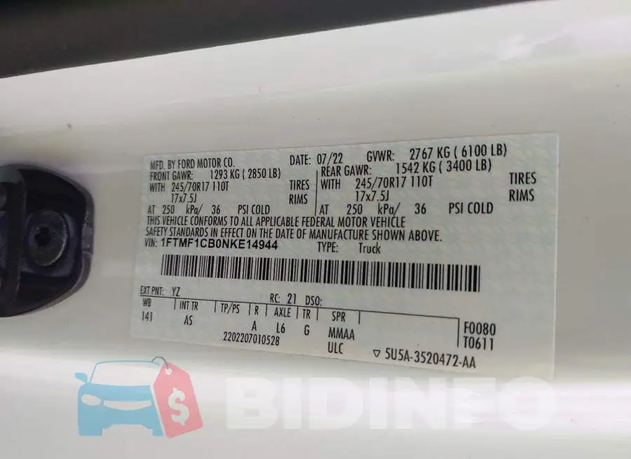 1FTMF1CB0NKE14944 Photo# 9
