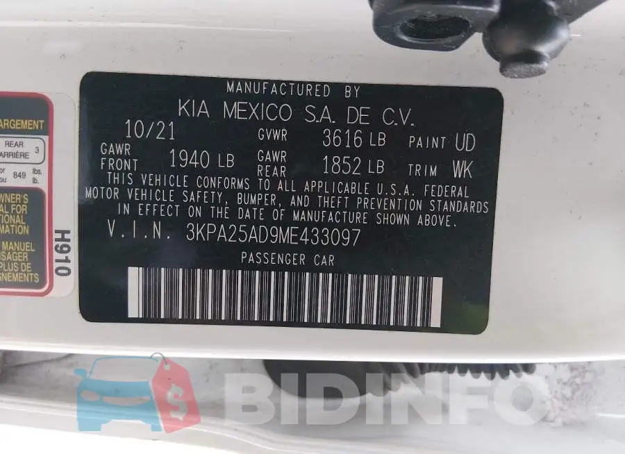 3KPA25AD9ME433097 Photo# 9