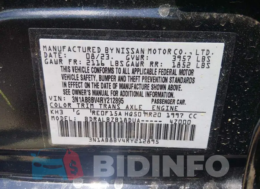 3N1AB8BV4RY212895 Photo# 9