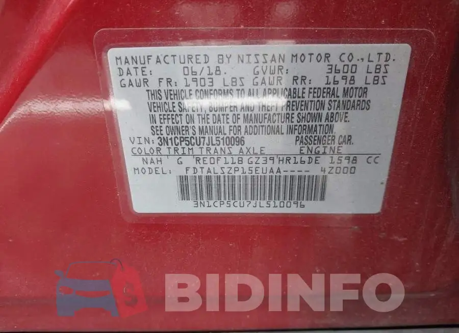 3N1CP5CU7JL510096 Photo# 9