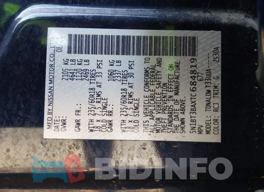 5N1BT3BAXTC684819 Photo# 9