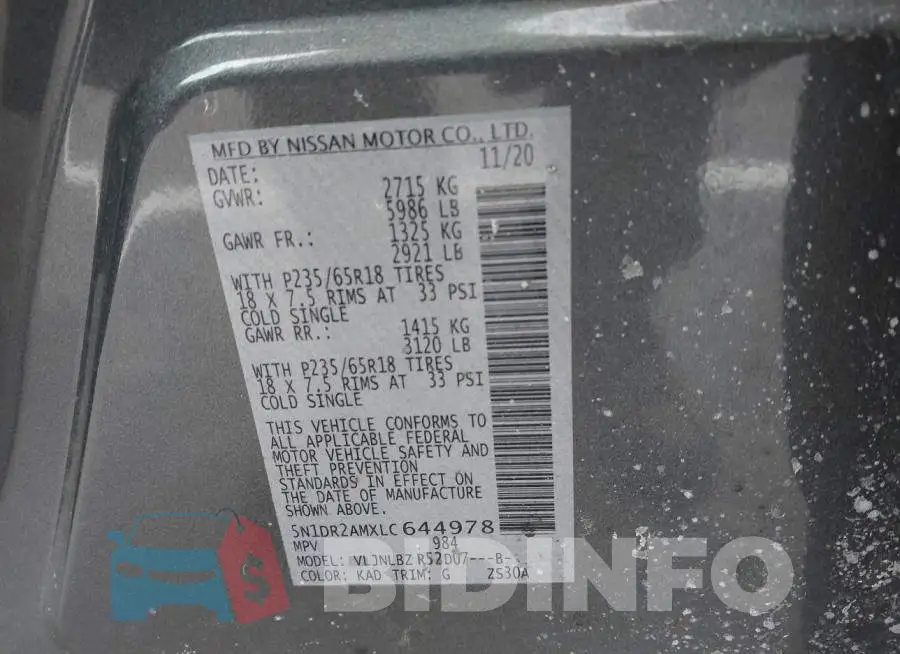 5N1DR2AMXLC644978 Photo# 9