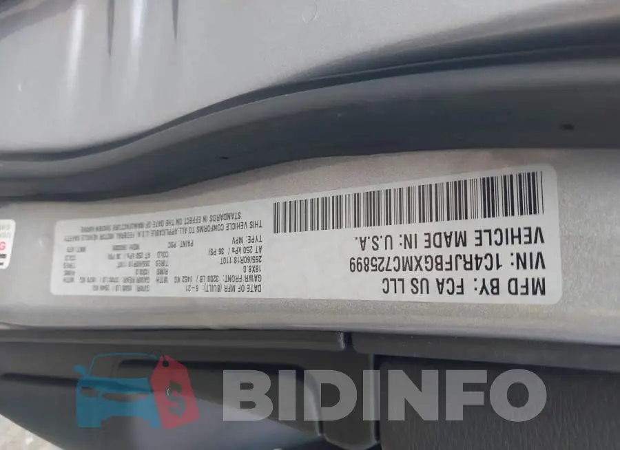1C4RJFBGXMC725899 Photo# 9