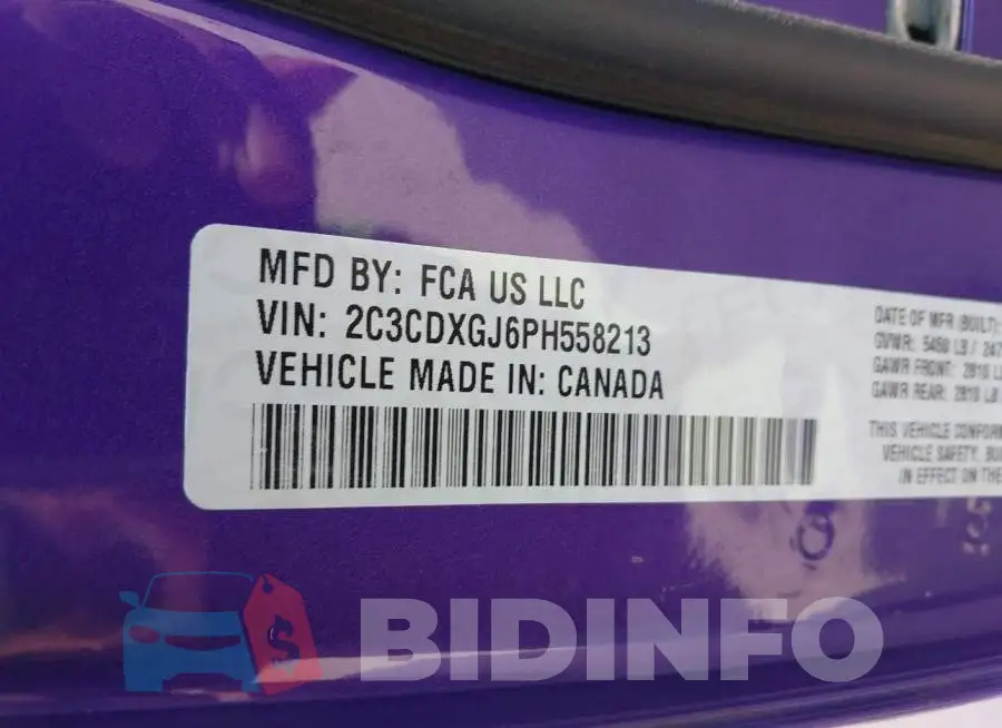 2C3CDXGJ6PH558213 Photo# 9