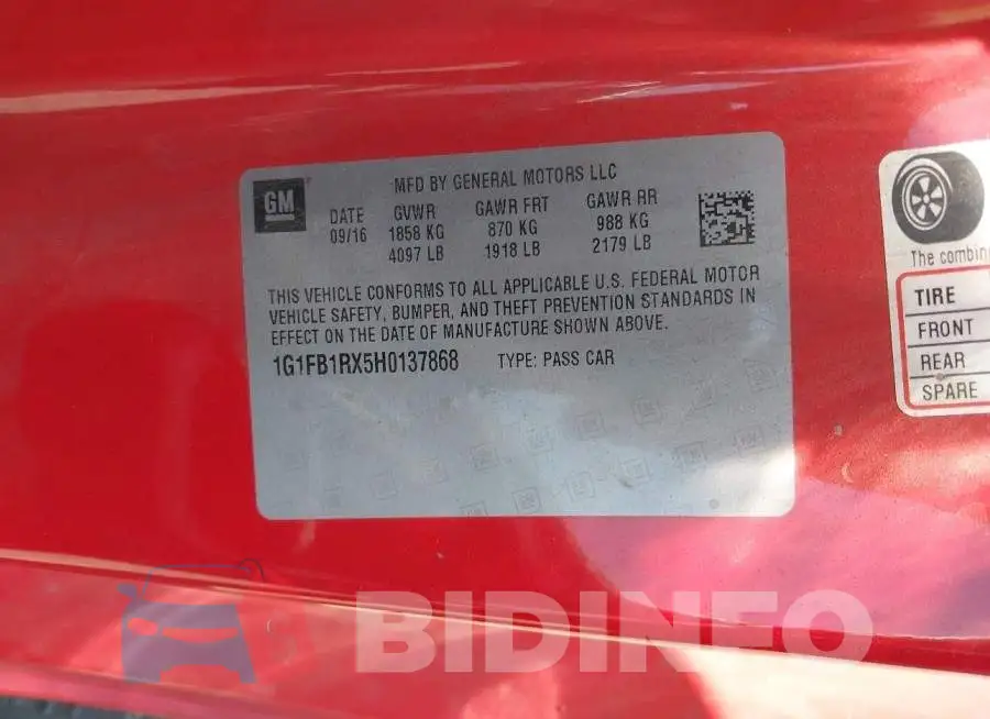 1G1FB1RX5H0137868 Photo# 9