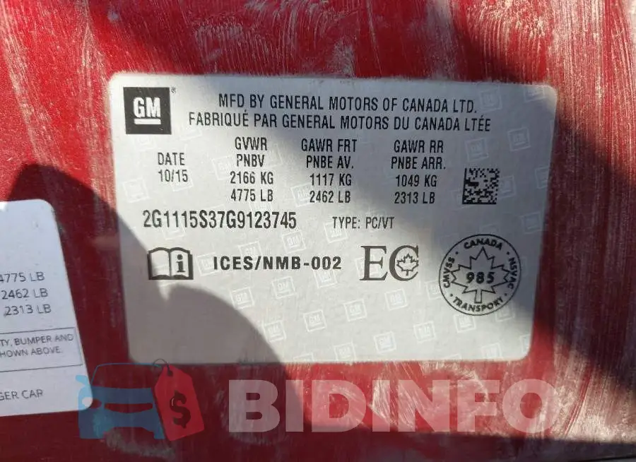 2G1115S37G9123745 Photo# 9
