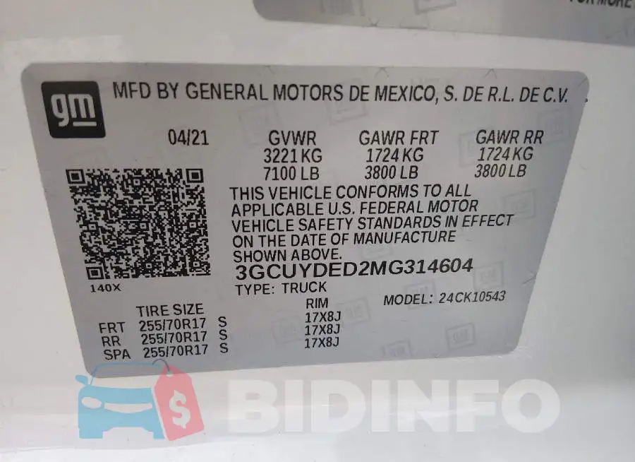3GCUYDED2MG314604 Photo# 9