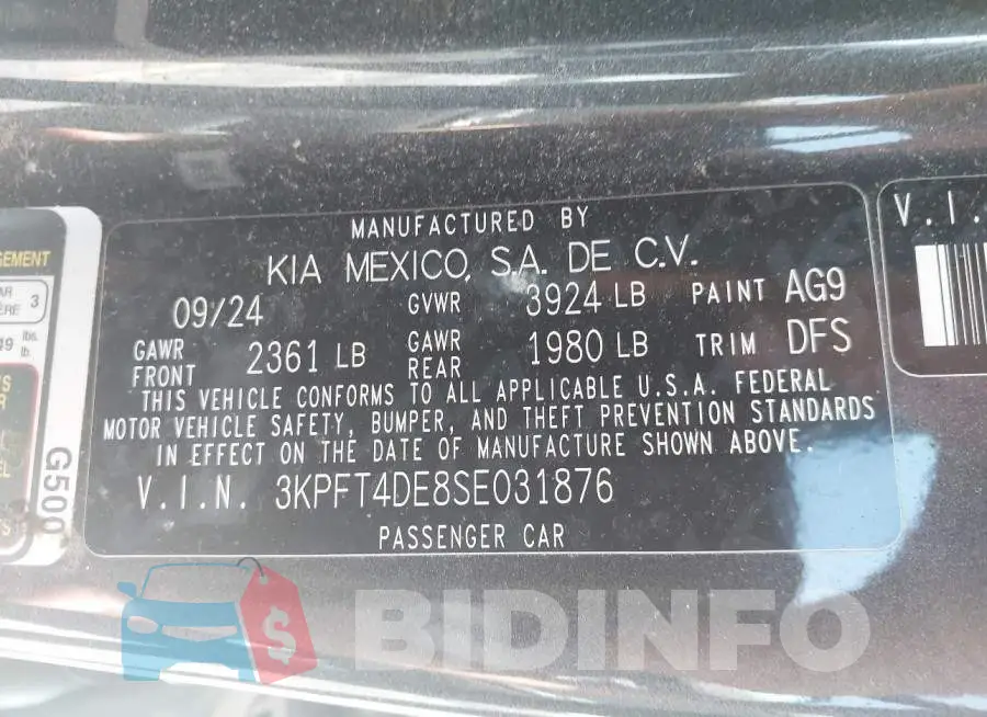 3KPFT4DE8SE031876 Photo# 9
