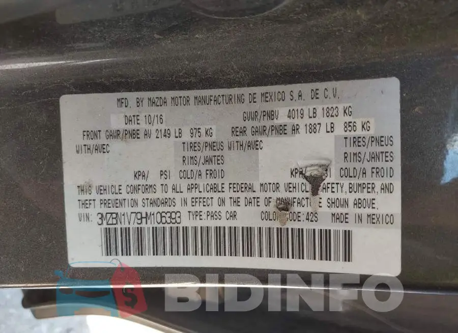 3MZBN1V79HM106393 Photo# 9