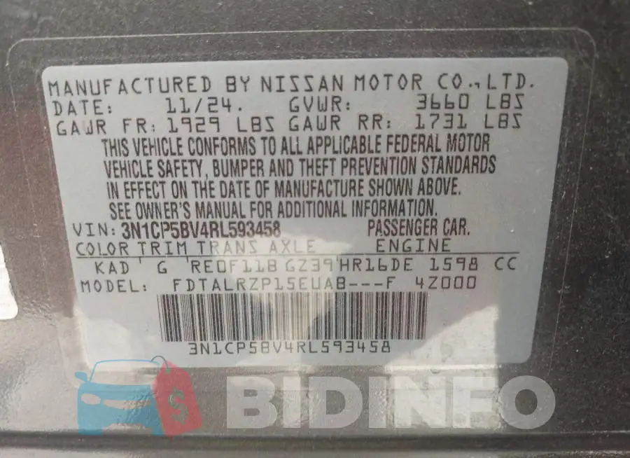 3N1CP5BV4RL593458 Photo# 9