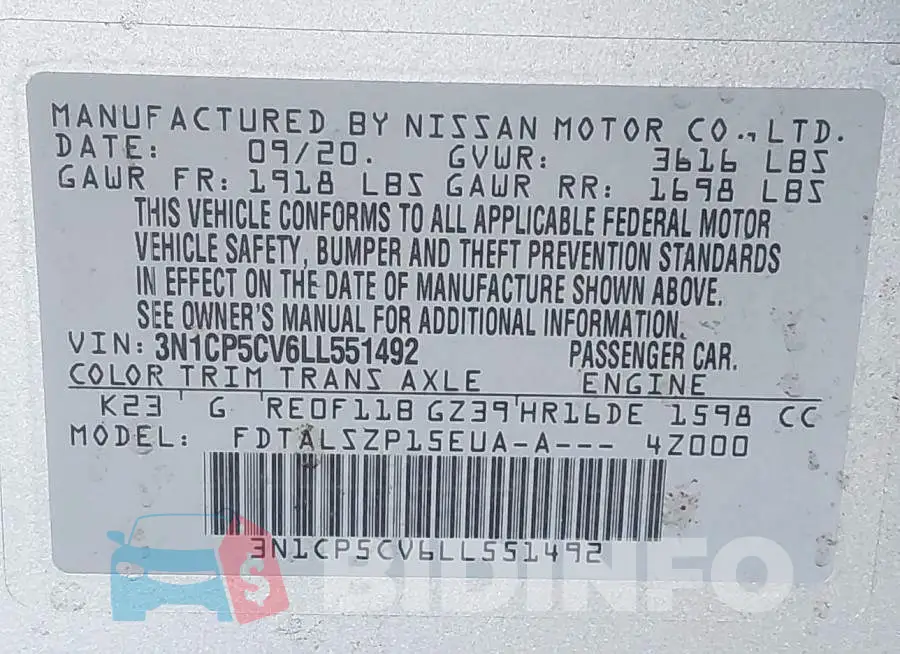 3N1CP5CV6LL551492 Photo# 9