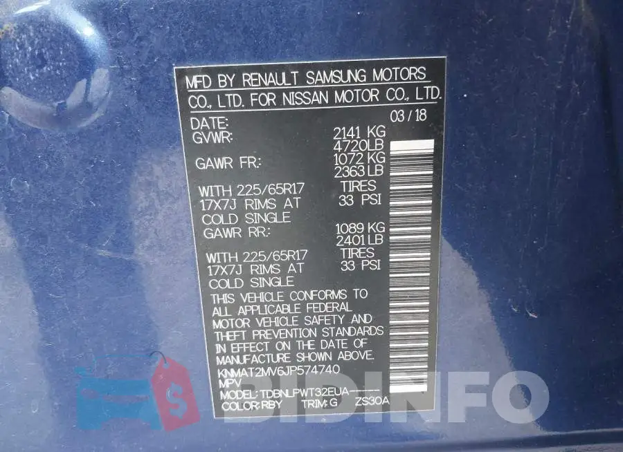 KNMAT2MV6JP574740 Photo# 9
